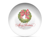 Tartan Bow Wreath Shatterproof Plate