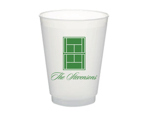Tennis Court Frosted Cups, 9oz-24oz