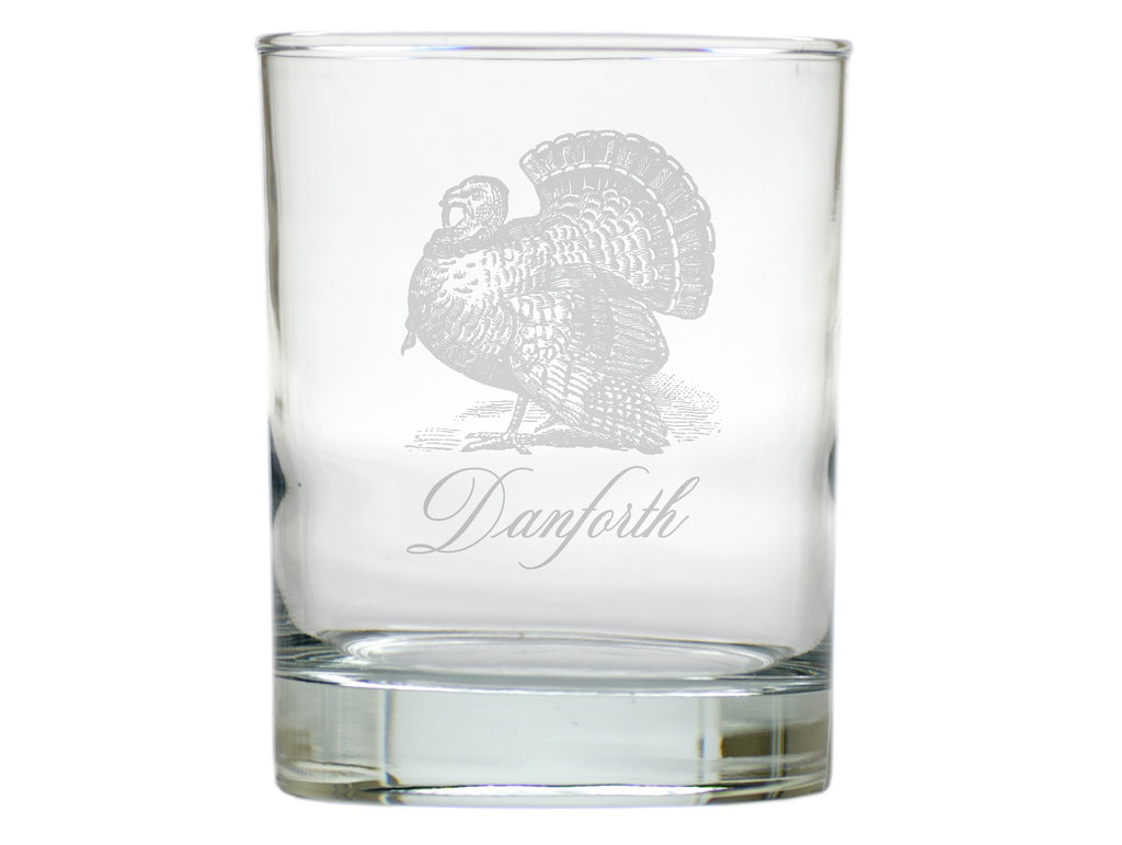 Toile Turkey Double Old Fashion Engraved Glasses