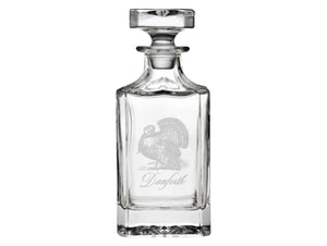 Toile Turkey Engraved Glass Decanter