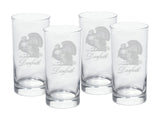 Toile Turkey Engraved High Ball Glasses