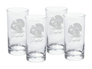 Toile Turkey Engraved High Ball Glasses