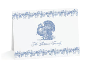 Toile Turkey Fold-Over Stationery