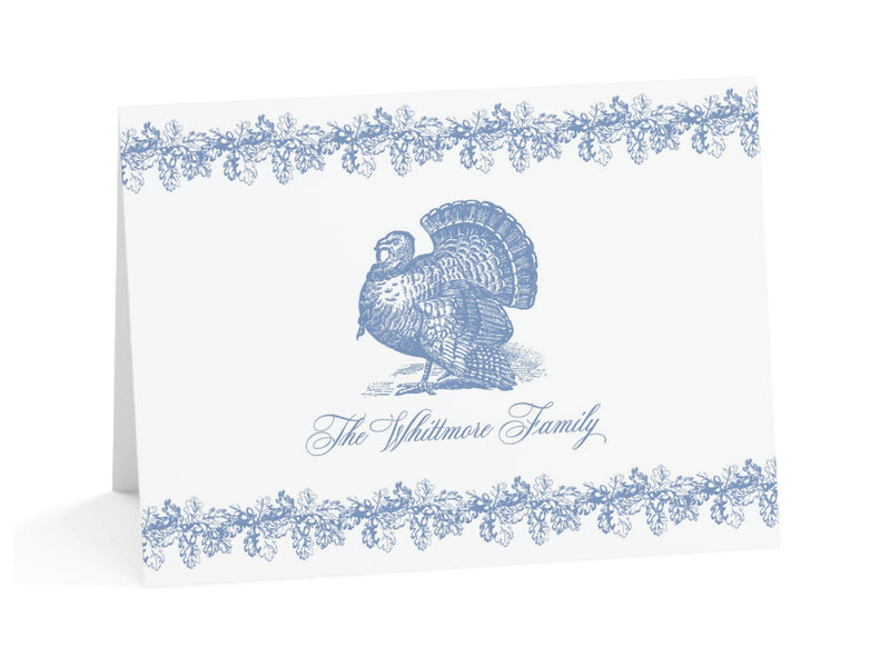 Toile Turkey Fold-Over Stationery