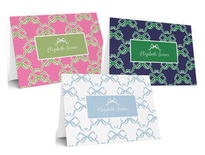 Trellis Bows Fold-Over Stationery