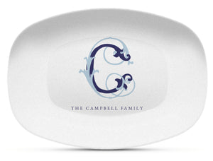 Vintage Script Shatterproof Platter
