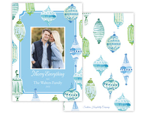 Trinkets & Trimmings Blue/Green Holiday Card