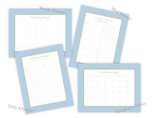 Powder Blue & Carnation Weekly Planner