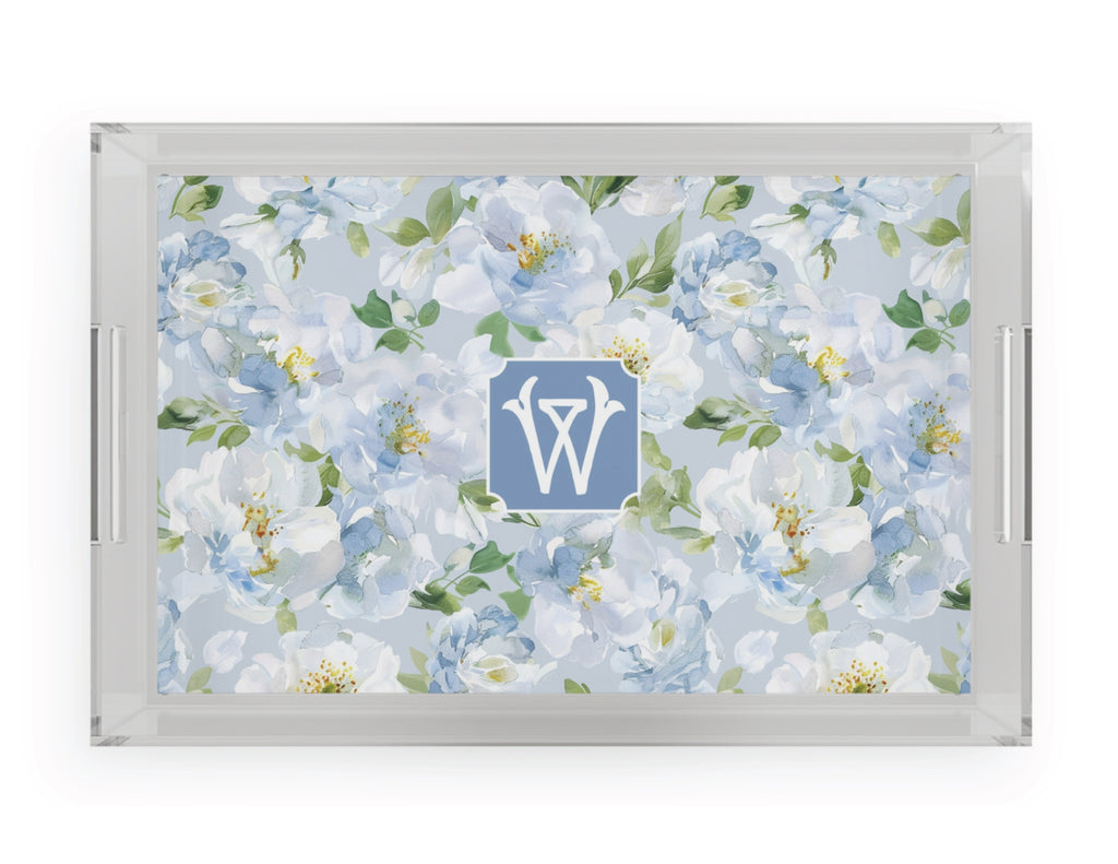 Whispering Blooms Acrylic Tray