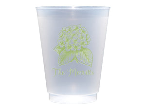 White Hydrangea Frosted Cups, 9oz-24oz