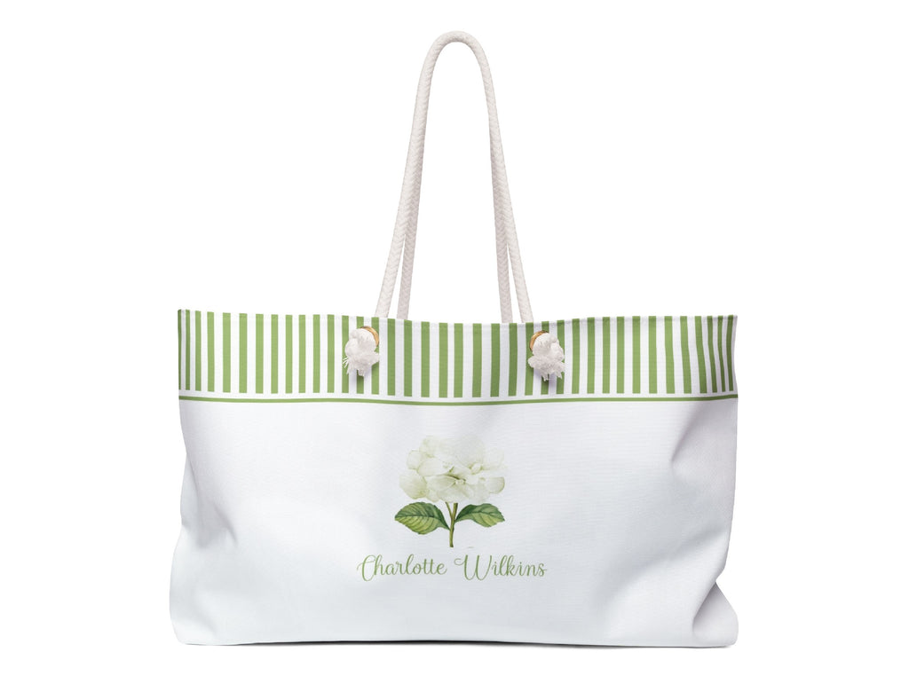 White Hydrangea Weekender Tote