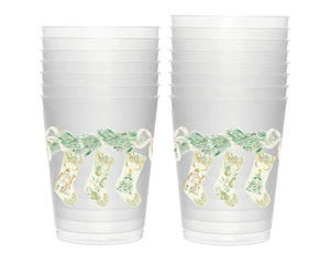 Williamsburg Christmas Frosted Cups, Set of 10