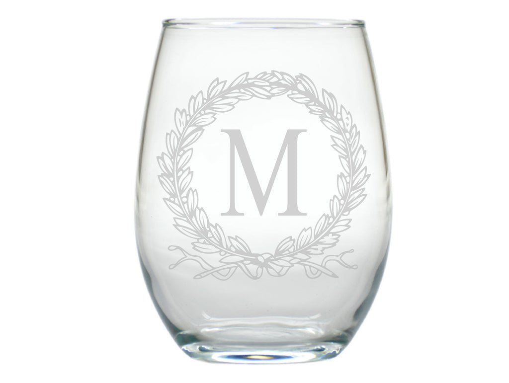 Beaufort Crest Engraved Stemless Wine Glasses