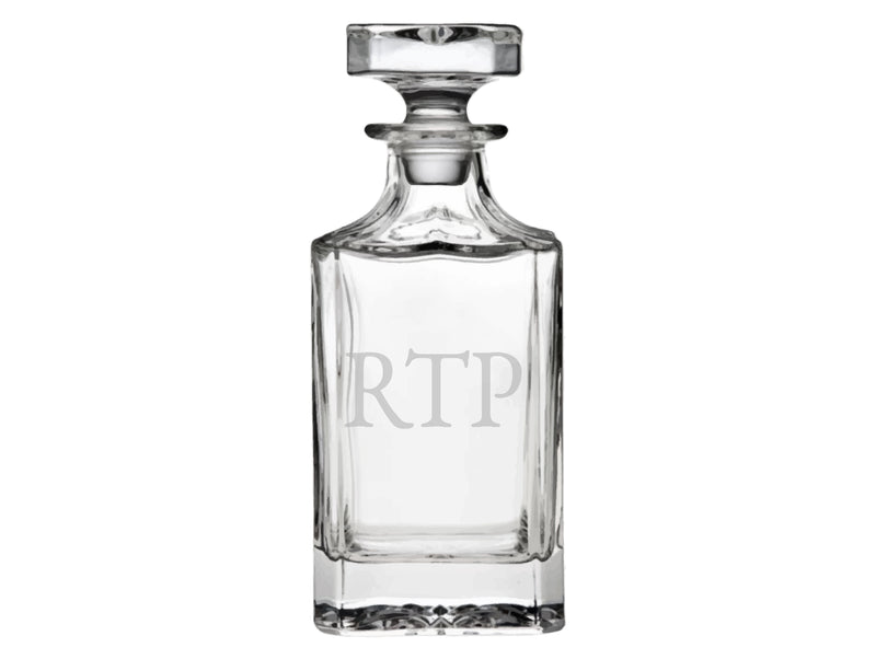 Men's Monogrammed Engraved Glass Decanter