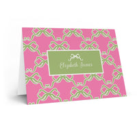 Trellis Bows Fold-Over Stationery