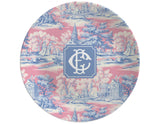 Pink & Blue Winter Chinoiserie Shatterproof Plate