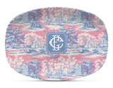 Pink & Blue Winter Chinoiserie Shatterproof Platter