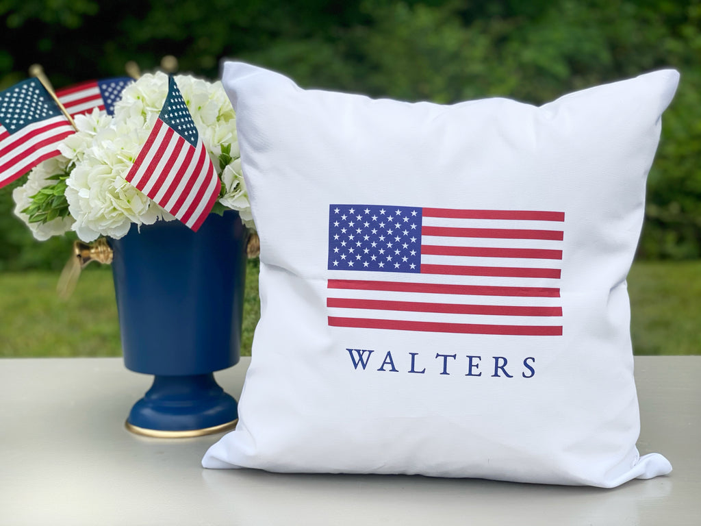 American Flag Personalized Pillow