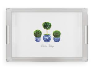 Boxwood Topiary Acrylic Serving Tray