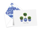 Boxwood Topiary Fold-Over Stationery