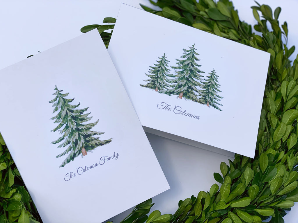 Evergreen Fold-Over Stationery