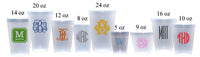 Frosted Monogrammed Cups, 9oz-24oz