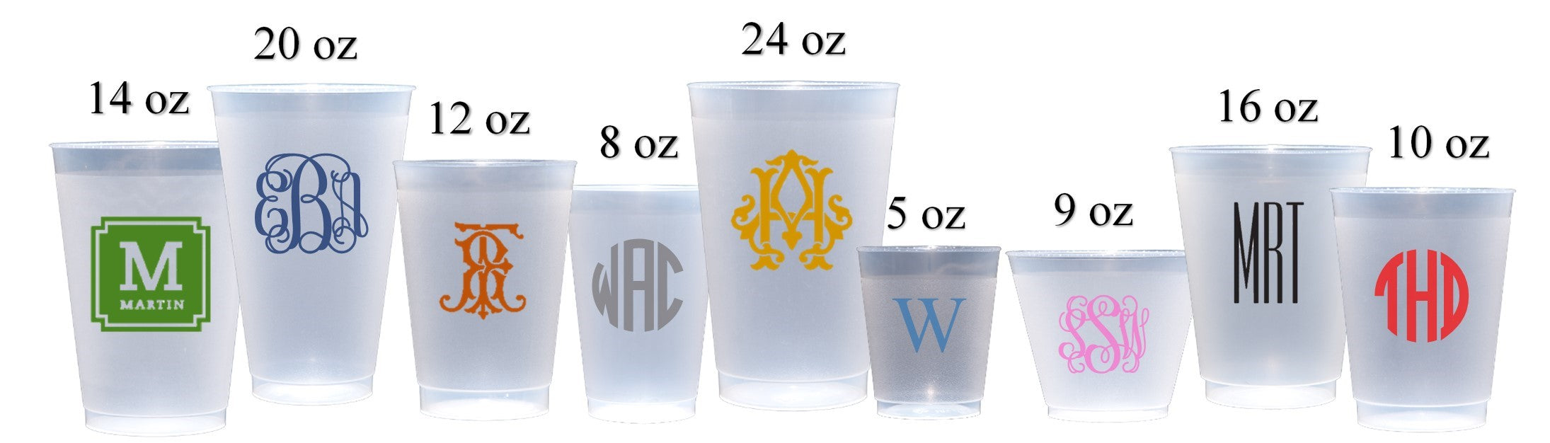 Fancy Plastic Party Cups, 16 oz Frosted Cups