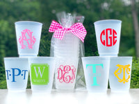 Frosted Monogrammed Cups, 9oz-24oz