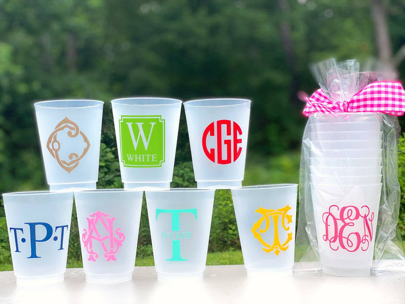 Love Laughter and Happily Ever After, Cheap Disposable Cups, Monogram,  Monogrammed, Soft Sided Cups C61 