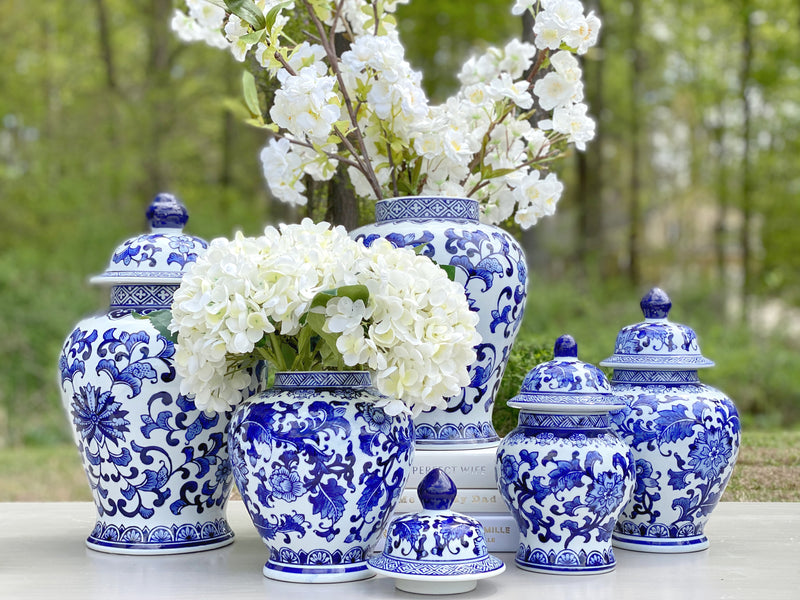 Blue & White Ceramic Planter - Extra Large
