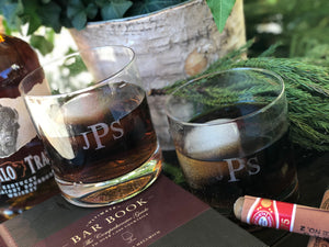 Monogrammed Double Old Fashion Engraved Glasses