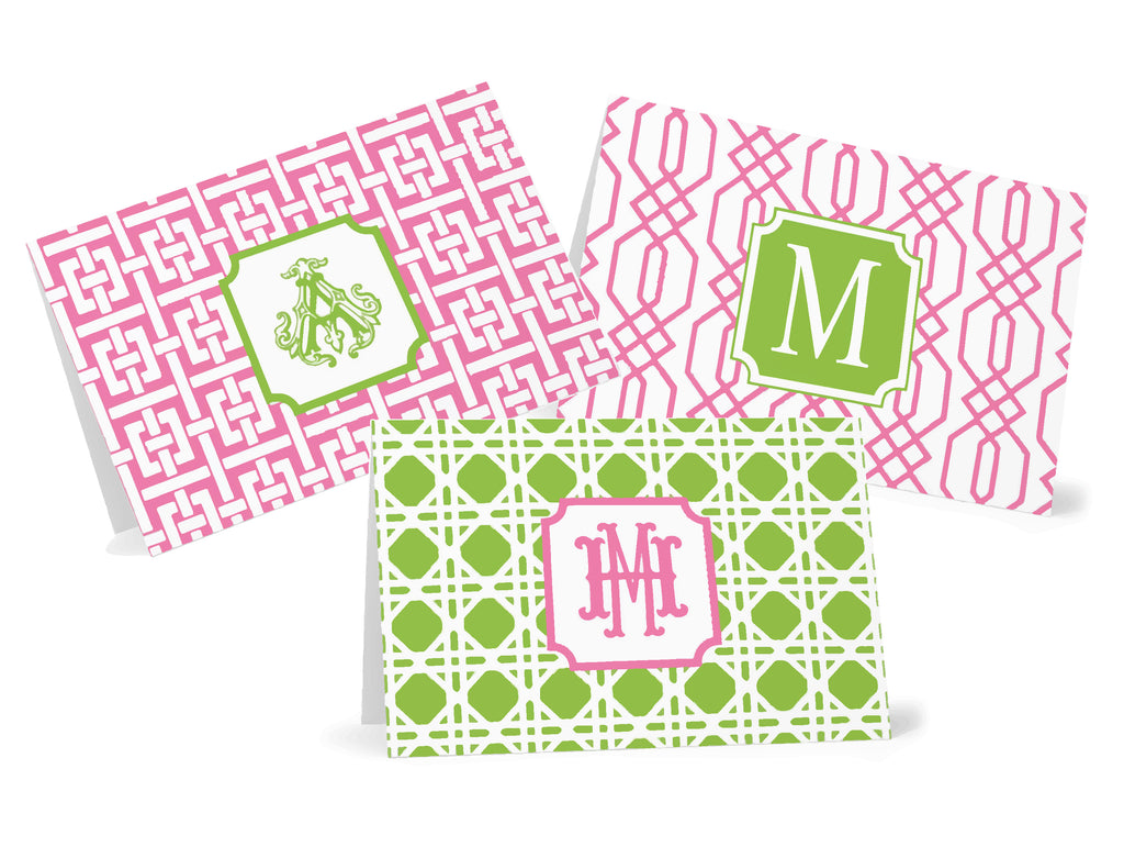 Lime & Carnation Fold-Over Stationery