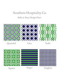 Kelly & Navy Fold-Over Stationery