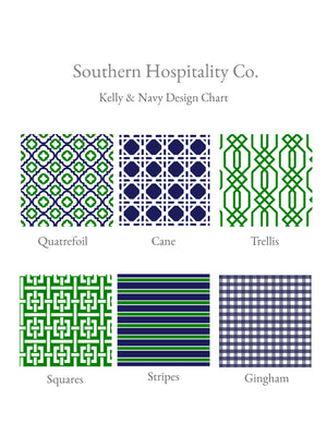 Kelly & Navy Fold-Over Stationery