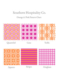 Orange & Pink Fold-Over Stationery