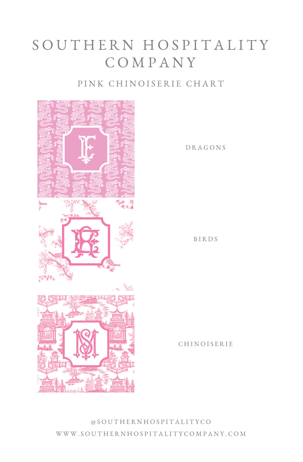 Pink Chinoiserie Designs Fold-Over Stationery