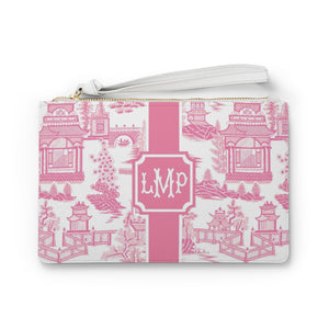 Pink Chinoiserie Clutch Bag