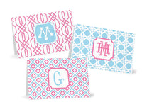 Powder Blue & Carnation Fold-Over Stationery