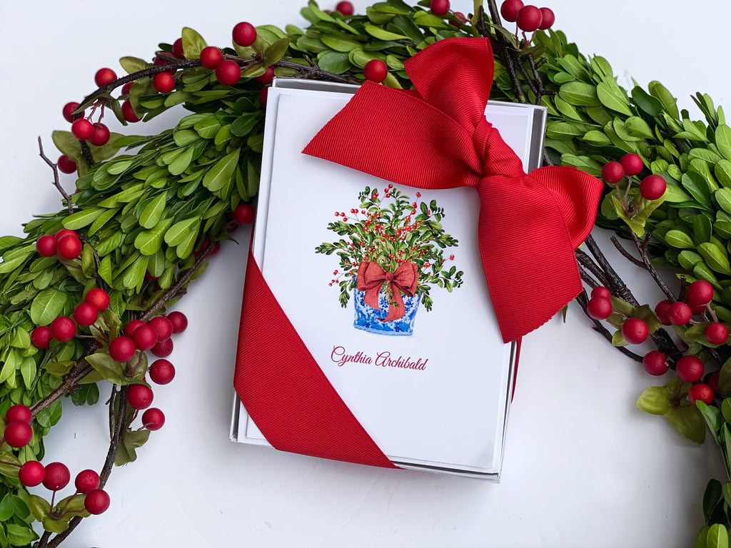 Red Winterberry Fold-Over Stationery