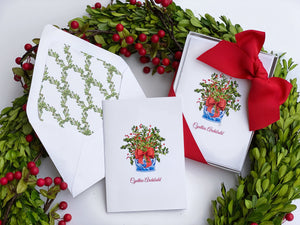 Red Winterberry Fold-Over Stationery