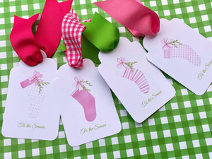 Pink Stockings Gift Tags, Set of 10