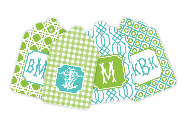 Turquoise & Lime Gift Tags, Set of 20