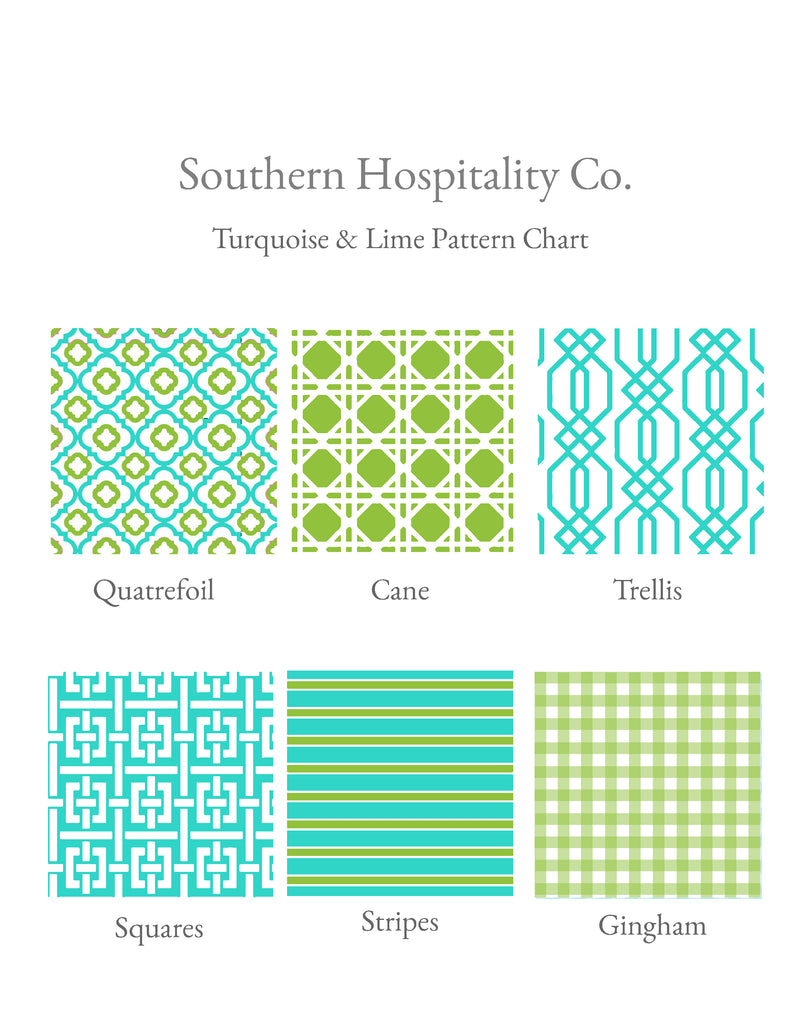 Turquoise & Lime Fold-Over Stationery