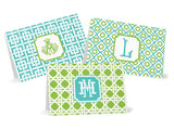 Turquoise & Lime Fold-Over Stationery