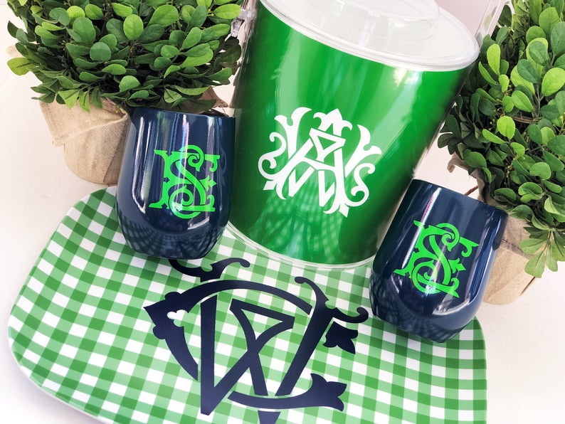 Monogrammed acrylic sales ice bucket