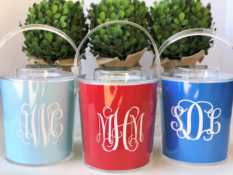 Monogrammed Acrylic Ice Bucket