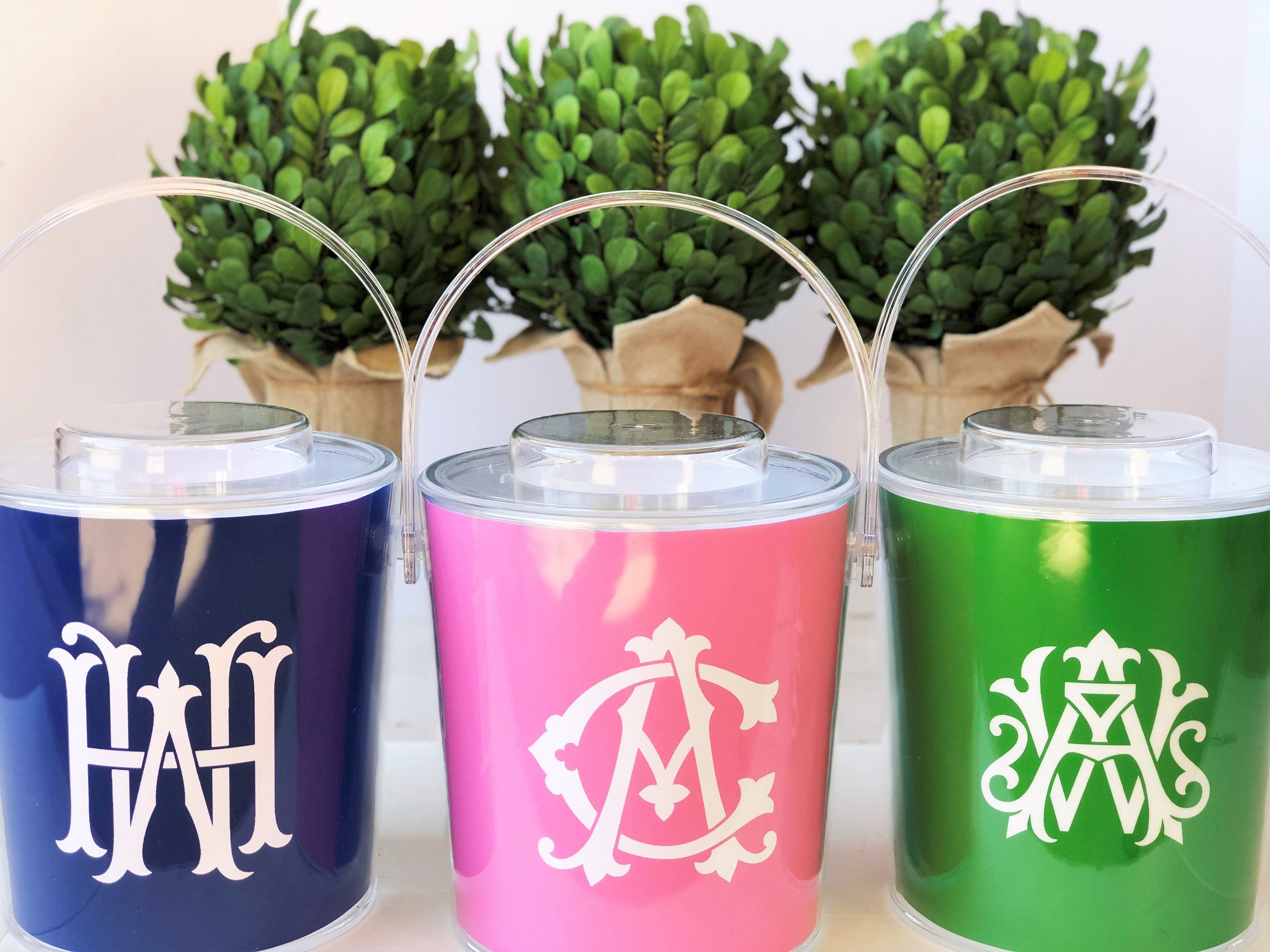 Monogrammed acrylic hot sale ice bucket