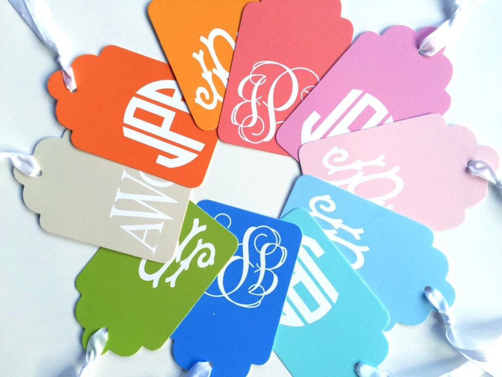 Monogrammed Gift Tags, Set of 20