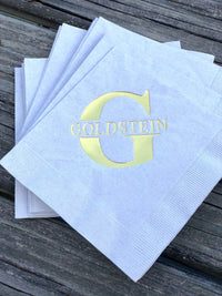 Monogrammed Cocktail Napkins