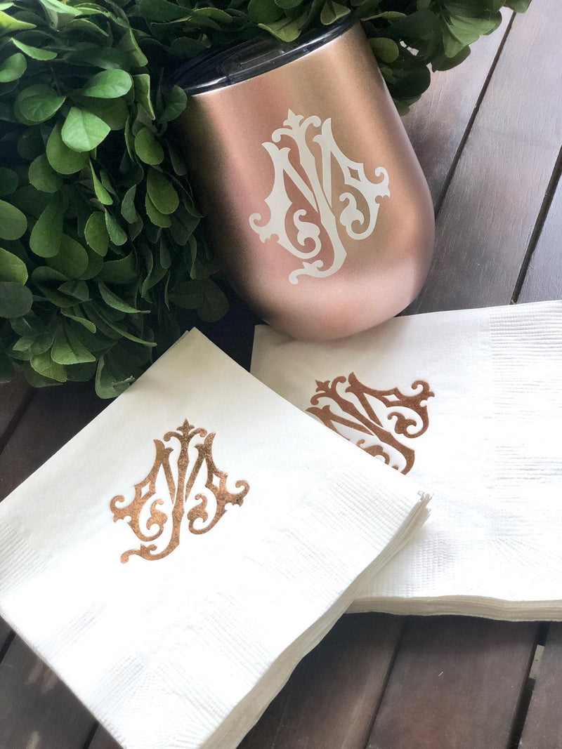 Monogrammed Cocktail Napkins